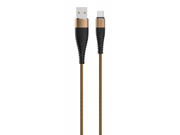 Кабель Olmio Solid, USB 2.0 - lightning, 1.2м, 2.1A, усиленный, цвет капучино