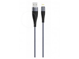 Кабель Olmio Solid, USB 2.0 - lightning, 1.2м, 2.1A, усиленный, цвет титановый