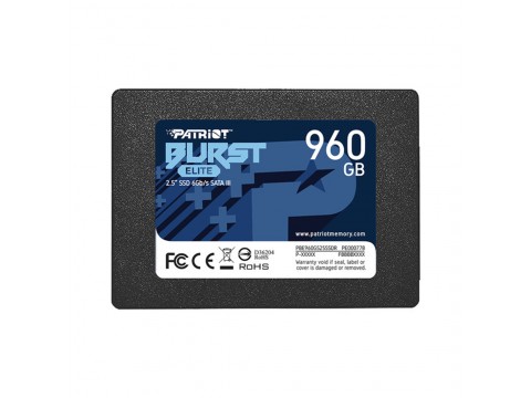 Твердотельный накопитель SSD 960 Gb SATA 6Gb/s Patriot Burst Elite PBE960GS25SSDR 2.5" 3D QLC