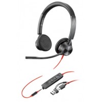 Наушники Poly Blackwire 3325 Stereo MS USB-C +3.5mm Plug +USB-C/A Adapter (8X222AA)