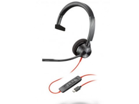 Наушники Poly Blackwire 3310 Monaural Microsoft Teams Certified USB-C Headset +USB-C/A Adapter (8X216AA)