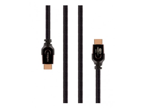 Rombica кабель для видео DX30 HDMI to HDMI, 2.1, 3 м., черно-оранжевый