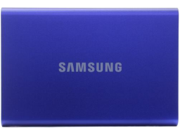 Внешний SSD Samsung T7/1000Gb/USB 3.2 Gen.2/AES 256/Синий