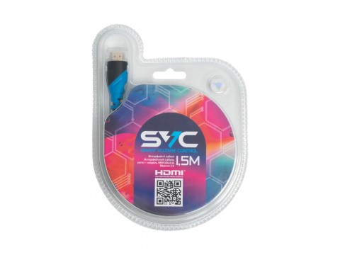 Интерфейсный кабель HDMI-HDMI SVC HR0150LB-B, 30В, Голубой, Блистер, 1.5 м