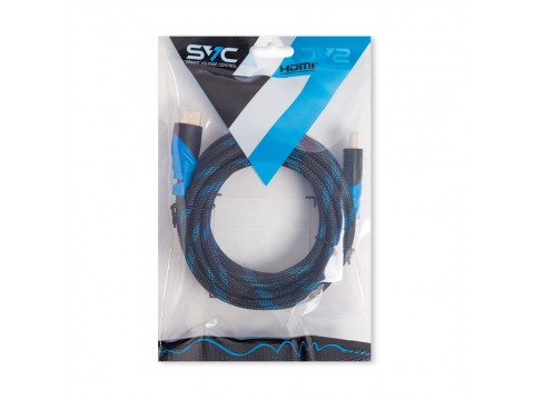 Интерфейсный кабель HDMI-HDMI SVC HR0300LB-P, 30В, Голубой, Пол. пакет, 3 м