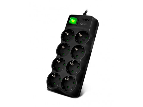 SVEN Сетевой фильтр Surge Protector SF-08E-16 3,0 m (8 sockets) black