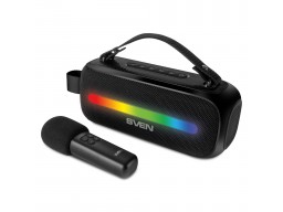 SVEN PS-255, черный, акустическая система 2.0,  12W, Bluetooth, FM, USB, karaoke mic, 3600mA*h