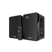 SVEN SPS-710, чёрный, акустическая система 2.0, мощность 2x20Вт (RMS), FM-тюнер, USB/SD, дисплей