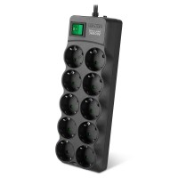 Сетевой фильтр SVEN SF-10E-16 1,8 m (10 sockets), черный