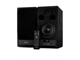 SVEN MC-20, чёрный, акустическая система 2.0, мощность 2x45Вт (RMS), FM-тюнер, USB/microSD, дисплей