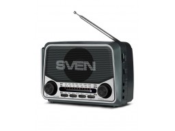 SVEN Радиоприемник SRP-525, gray(3W, FM/AM/SW, USB, microSD, flashlight, battery)