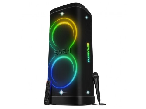 SVEN PS-1250, черный, акустическая система 300W, TWS, IPx4, Bluetooth, FM, USB, microSD, LED-display
