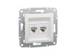 Розетка двойная компьютерная SE EPH447012145 Asfora RJ45 механизм белый