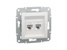 Розетка двойная компьютерная SE EPH447012145 Asfora RJ45 механизм белый