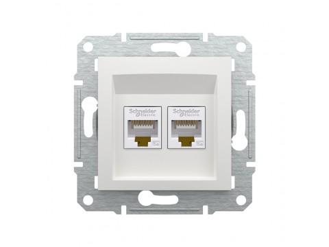 Розетка двойная компьютерная SE EPH447012145 Asfora RJ45 механизм белый
