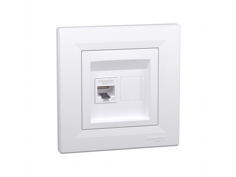 Розетка компьютерная SE EPH470012145 Asfora RJ45 кат. 6 в сборе белый