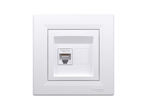 Розетка компьютерная SE EPH470012145 Asfora RJ45 кат. 6 в сборе белый