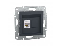 Розетка компьютерная SE EPH4300171 Asfora RJ45 кат. 5е механизм антрацит