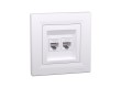 Розетка двойная компьютерная SE EPH480012145 Asfora RJ45 кат. 6 в сборе белый