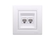 Розетка двойная компьютерная SE EPH480012145 Asfora RJ45 кат. 6 в сборе белый