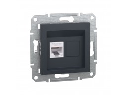 Розетка компьютерная SE EPH4700171 Asfora RJ45 кат. 6 механизм антрацит