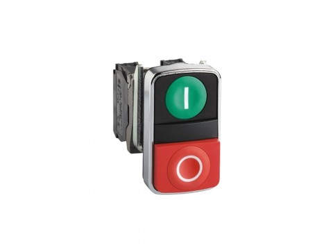 Кнопка двойная SE XB4BL73415 22мм с маркировкой