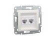 Розетка двойная компьютерная SE EPH4870121 Asfora RJ45 кат. 6 механизм белый
