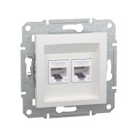 Розетка двойная компьютерная SE EPH4870121 Asfora RJ45 кат. 6 механизм белый