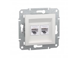 Розетка двойная компьютерная SE EPH4870121 Asfora RJ45 кат. 6 механизм белый