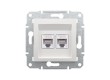 Розетка двойная компьютерная SE EPH4870121 Asfora RJ45 кат. 6 механизм белый