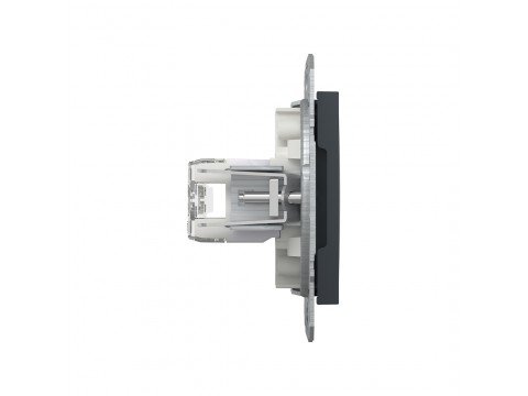 Розетка компьютерная двойная SE EPH4800171 Asfora RJ45 кат. 6 механизм антрацит