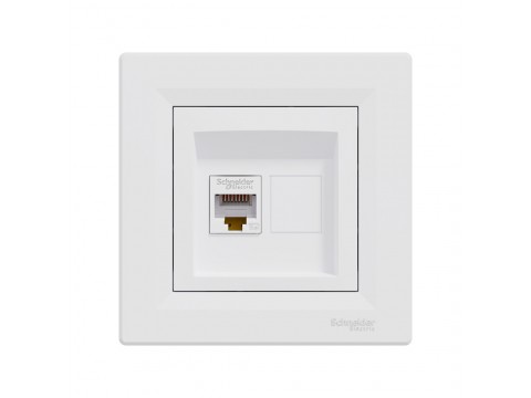 Розетка компьютерная SE EPH4300121 Asfora RJ45 кат. 5e в сборе белый