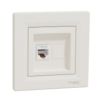 Розетка компьютерная SE EPH4300123 Asfora RJ45 кат. 5e в сборе кремовый