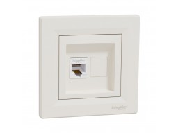 Розетка компьютерная SE EPH4300123 Asfora RJ45 кат. 5e в сборе кремовый