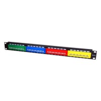 Патч Панель SHIP P197-24D / 24 Ports / 45-Degree Angled Ports / Color-Coded Blocks / RG 45 & DUAL IDC