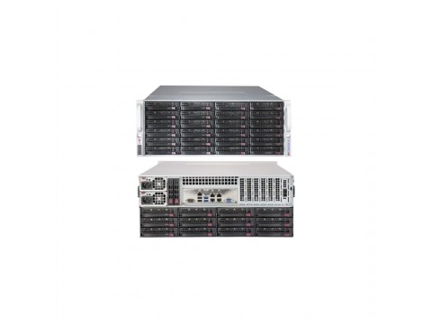 Supermicro server chassis CSE-846BE1C8-R1K23B4 4U chassis support for max. motherboard size - EE-ATX, E-ATX, Dual and Single Intel and AMD CPU, 7x Full-height, Full-length expansion slot(s), 24x 3.5" hot-swap drive bay, 24-Port 4U Expander Backplane