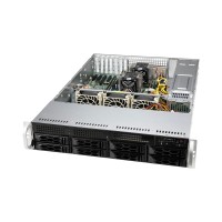 Supermicro server chassis CSE-LA25TQC-R609LP, 2U Dual and Single Intel and AMD CPUs, 7 low-profile expansion slot(s), 8 x 3.5" (tool-less) or 2.5" (screw) hot-swap SAS3/SATA drive bay, 600W / 650W RPSU