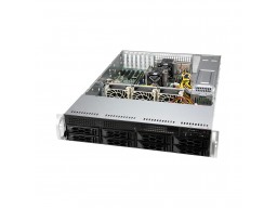 Supermicro server chassis CSE-LA25TQC-R609LP, 2U Dual and Single Intel and AMD CPUs, 7 low-profile expansion slot(s), 8 x 3.5" (tool-less) or 2.5" (screw) hot-swap SAS3/SATA drive bay, 600W / 650W RPSU