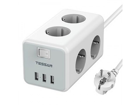 Сетевой фильтр Tessan TS-306 серый