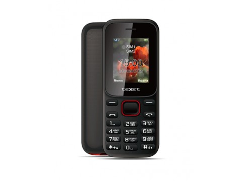 Мобильный телефон teXet ТМ-128 цвет черный-красный