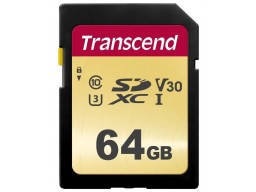 Карта памяти SD 64GB Class 10 U3 Transcend TS64GSDC500S