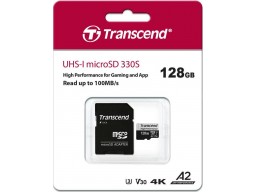 Карта памяти MicroSD 128GB Class 10 U3 A2 Transcend TS128GUSD330S