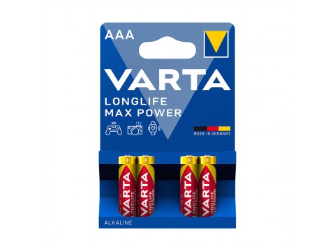 Батарейка VARTA Longlife Power Max Micro 1.5V - LR03/ AAA 4 шт в блистере