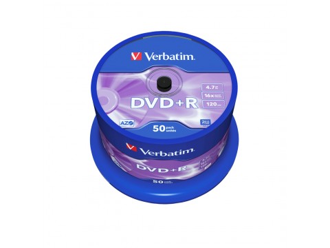 Диск DVD+R Verbatim (43550) 4.7GB 50штук Незаписанный