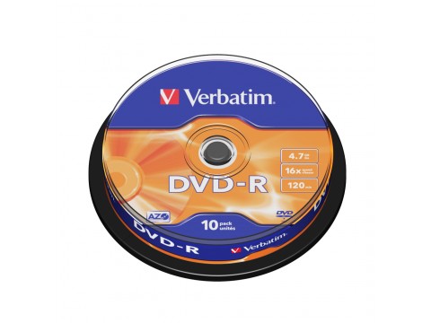 Диск DVD-R Verbatim (43523) 4.7GB 10штук Незаписанный