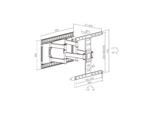 Кронштейн XG FMW-3775 для ТВ и мониторов 37"- 75"