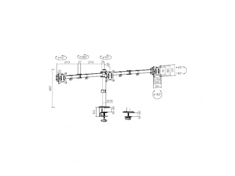 Настольный кронштейн XG MG-1727T для 3-х мониторов (17"-27")