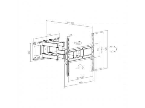 Кронштейн XG FMWA-3275 для ТВ и мониторов 32"-75"