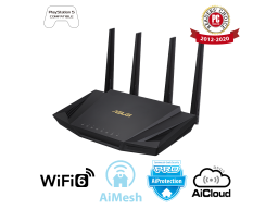 Двухдиапазонный маршрутизатор ASUS RT-AX58U/Wi-Fi 6 (802.11ax)/MU-MIMO/OFDMA/AiProtection Pro/AiMesh