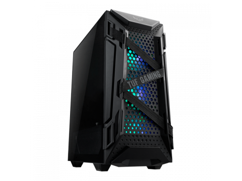 Кейс ASUS TUF Gaming GT301, ATX/micro ATX/Mini ITX, USB 3.1, 3x120mm AURA RGB, без Б/П, Чёрный